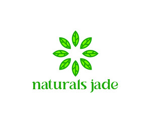 natural jade logo. Green gemstone emerald logo. Luxury jewelry and hotel logo