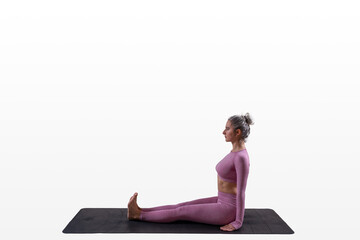 Fototapeta premium woman doing yoga - staff pose - dandasana