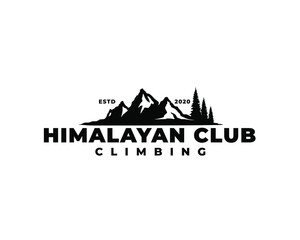 himalayan mountain logo design. Himalaya mountain silhouette