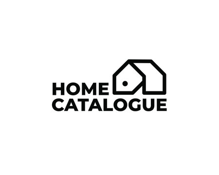home catalogue logo design. Outline home silhouette. Vector illustration