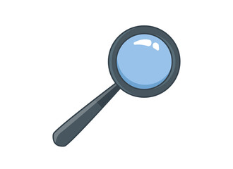 Cute black magnifying glass for examining evidence, germs and prints. Vector illustration of a siren in a cartoon childish style. Isolated funny clipart. cute print.