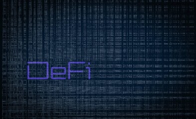 Business finance investment DeFi decentralize blockchain concept, data and number futuristic background