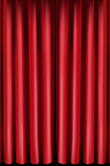 Stage red curtain background. Red curtain theater