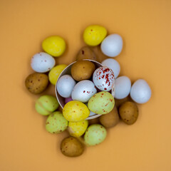 easter eggs in a nest