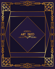 art deco lettering golden poster