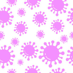 Coronavirus icons seamless pattern on white background Coronavirus concept vector pattern background Covid-19 icons background can be used for wallpaper wrapping paper or for any else
