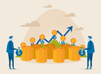 businessmen with money bags