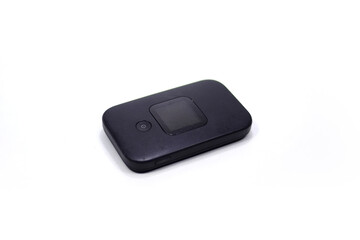 A portable Wi-fi device called MiFi isolated on white background. Mobility, internet, connection...