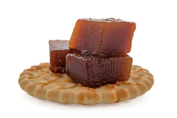Marmalade cubes in the round cookie