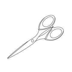 Scissors Outline Icon Illustration on White Background