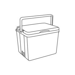 Cooler Ice Box Outline Icon Illustration on White Background © Khairuman