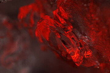 Red ice in closeup