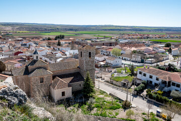 Fototapeta na wymiar Panoramic view of Fuentidueña de Tajo. A municipality in Spain, in the province of Segovia