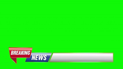 4K animated Broadcast News Banners   Design Element Broadcast Web Background Rotating Globe earth planet map. Isolated on green chroma key screen. Textless broadcasting news intro graphics animation 