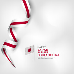 Happy Japan National Foundation day February 11th Celebration Vector Design Illustration. Template for Poster, Banner, Advertising, Greeting Card or Print Design Element