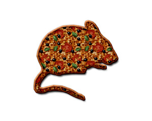 Rat Mouse symbol Pizza icon food logo illustration