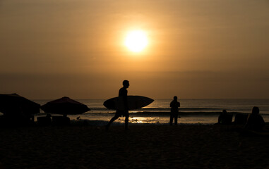 Naklejka na ściany i meble Sunset at the beach Bali Indonesia