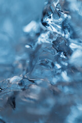 Cold ice in closeup
