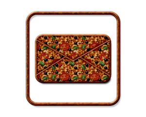 Fototapeta na wymiar Internet Email symbol Pizza icon food logo illustration