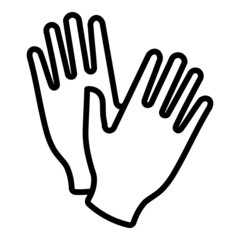 Gloves Virus Protection Flat Icon Isolated On White Background