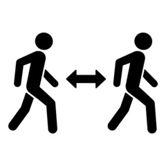 Social Distances Flat Icon Isolated On White Background