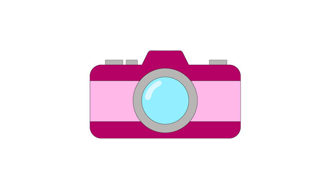 Pink digital camera illustration