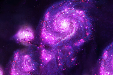 Bright, beautiful galaxy, in purple tones. Elements of this image were furnished by NASA