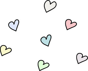 Pastel color hearts