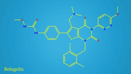 Fototapeta premium Relugolix, is a gonadotropin-releasing hormone antagonist medication which is used in the treatment of prostate cancer and uterine fibroids
