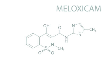 Meloxicam molecular skeletal chemical formula.	