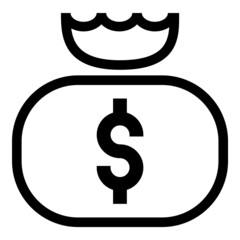 Money Bag Flat Icon Isolated On White Background