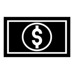 Dollar Bill Flat Icon Isolated On White Background