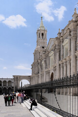 Naklejka na ściany i meble cathedral of arequipa. architecture of the city of arequipa. city center.
