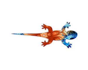 Lizard Gecko symbol Mandala psychedelic icon chromatic logo illustration
