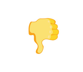 Thumb down emoji gesture vector isolated icon illustration. Dislike button gesture icon