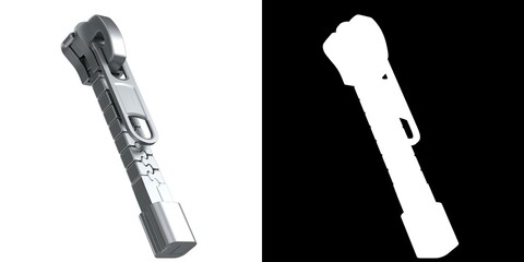 3D rendering illustration of a zipper fastener © Francesco Milanese