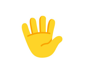 Raised hand with fingers splayed vector flat icon. Isolated raised hand emoji illustration