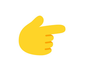 Backhand index pointing right vector flat icon. Isolated index finger emoji illustration