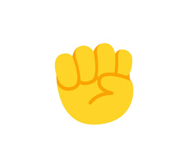 Raised fist emoji gesture vector isolated icon illustration. Raised fist gesture icon