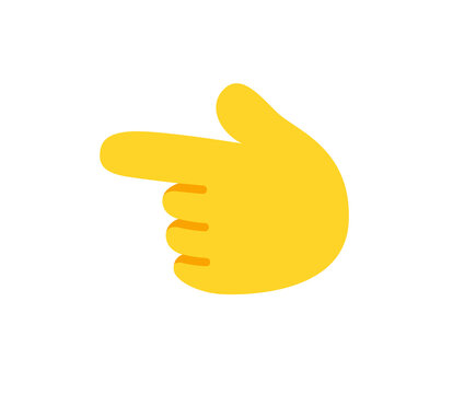 Backhand index pointing left vector flat icon. Isolated index finger emoji illustration