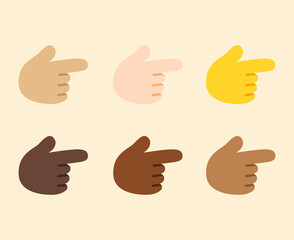 Backhand Index Pointing Right Gesture Icon. Backhand Index Pointing Right emoji. Pointing Right sign. All skin tone gesture emoji