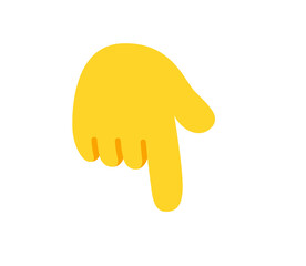 Backhand Index Pointing Down vector flat icon. Isolated index finger emoji illustration