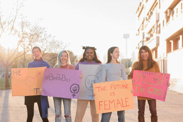 multicultural and diversity group pride for equality demonstration women international day