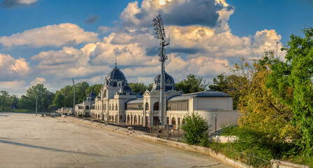 Fototapeta na wymiar City park ice rink in Budapest, Hungary