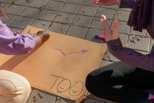 Multicultural Women Prepare 8 March International Demonstration With A Me Too Banner