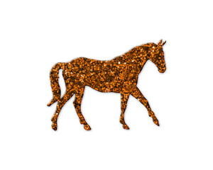 Horse Animal symbol Golden icon Gold Glitters logo illustration