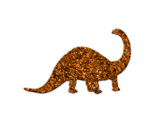 Dinosaur Dino T rex symbol Golden icon Gold Glitters logo illustration