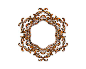 Mandala flower frame symbol Golden icon Gold Glitters logo illustration