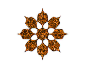 Mandala flower symbol Golden icon Gold Glitters logo illustration