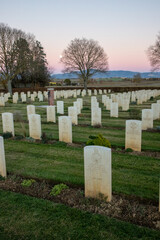 Naklejka premium War cemetery of Foiano della Chiana. The English war cemetery where soldiers who fell in military actions during the Second World War are buried.